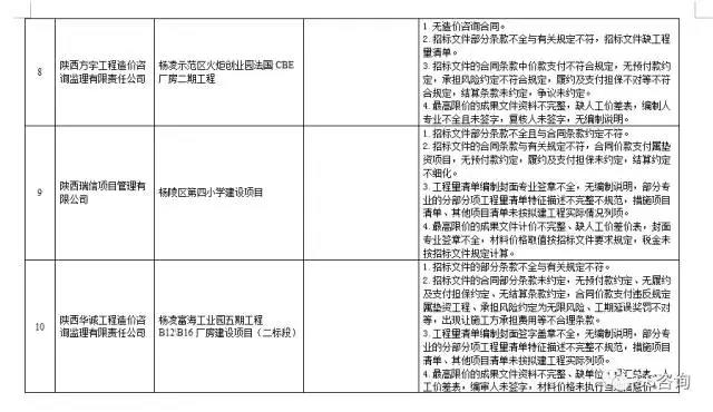 工程造價(jià)咨詢、招標(biāo)代理企業(yè)問題列表